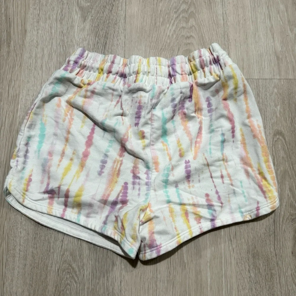 Kids Cat & Jack Girls Rainbow Tie Dye Sweat Shorts White XL 14/16